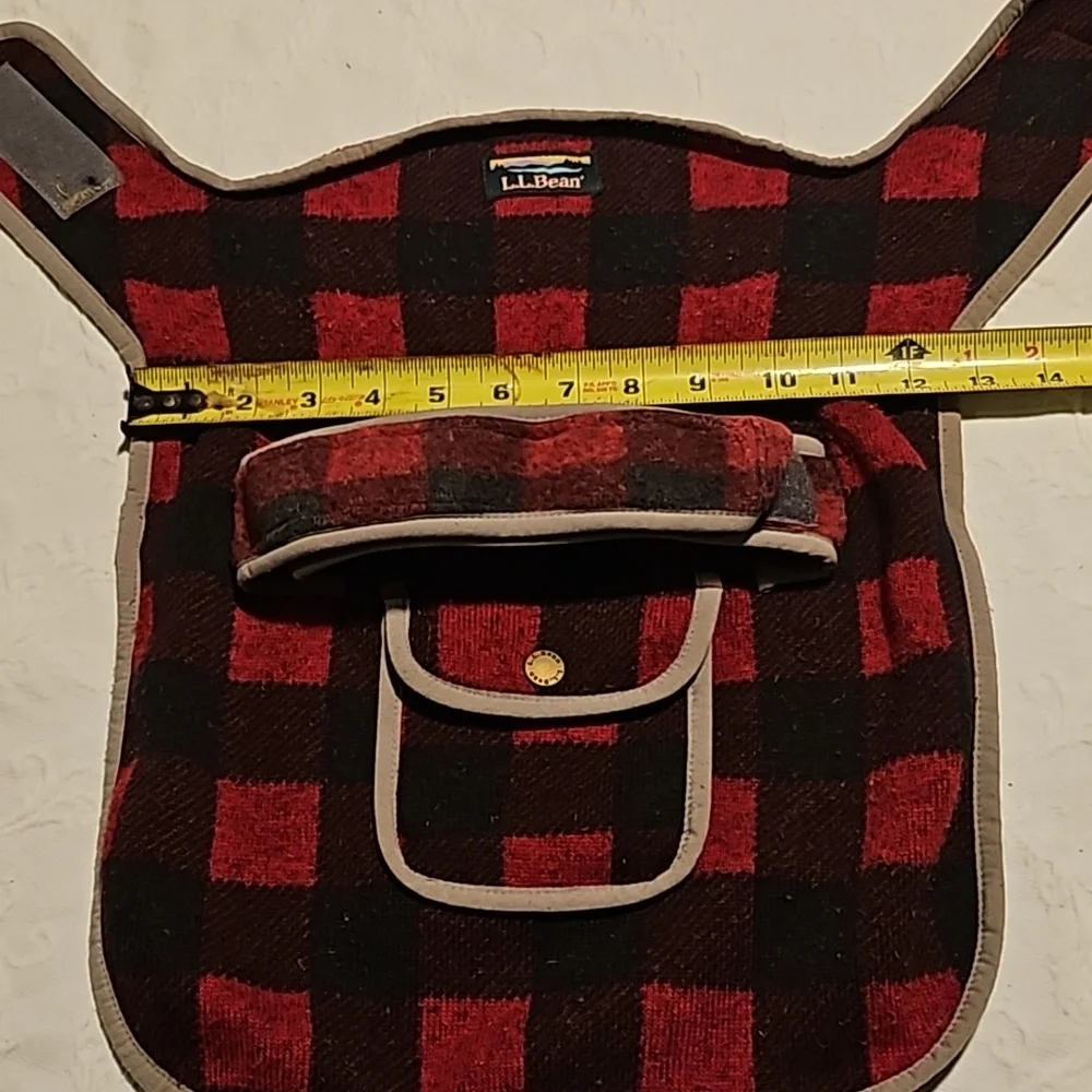 LL BEAN SWEATER FLEECE  FOR DOGS. BLACK AND RED CHECK SIZE MED